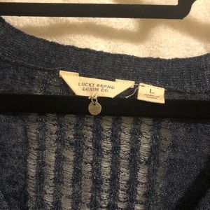 Lucky Brand Denim Co. Blue Knitted Sweater LARGE